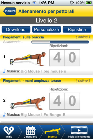 allenamento per pettorali per iphone