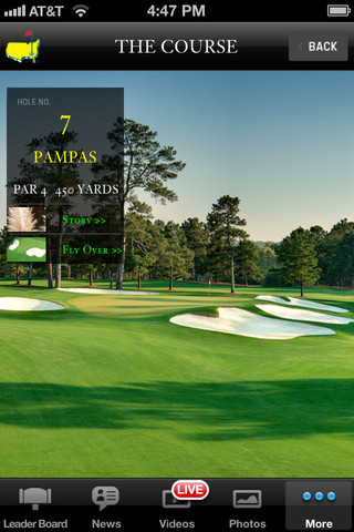 the masters golf tournament per iphone