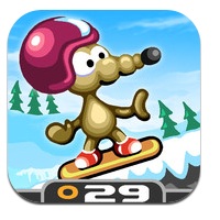 Gioco di sci per iPhone: Rat on a snowboard